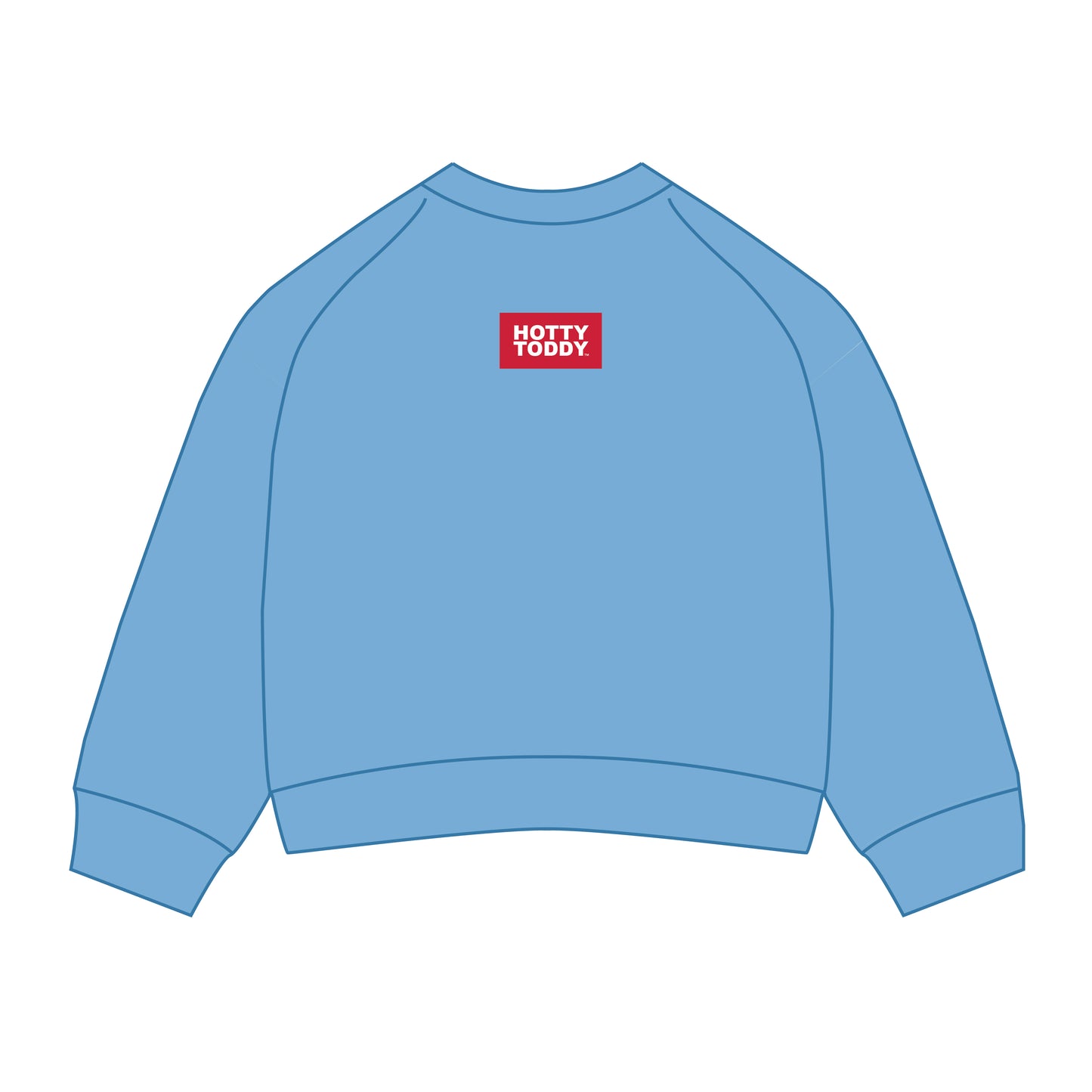 The Ava Airy Crewneck Hotty Toddy Woven Label | Light Blue