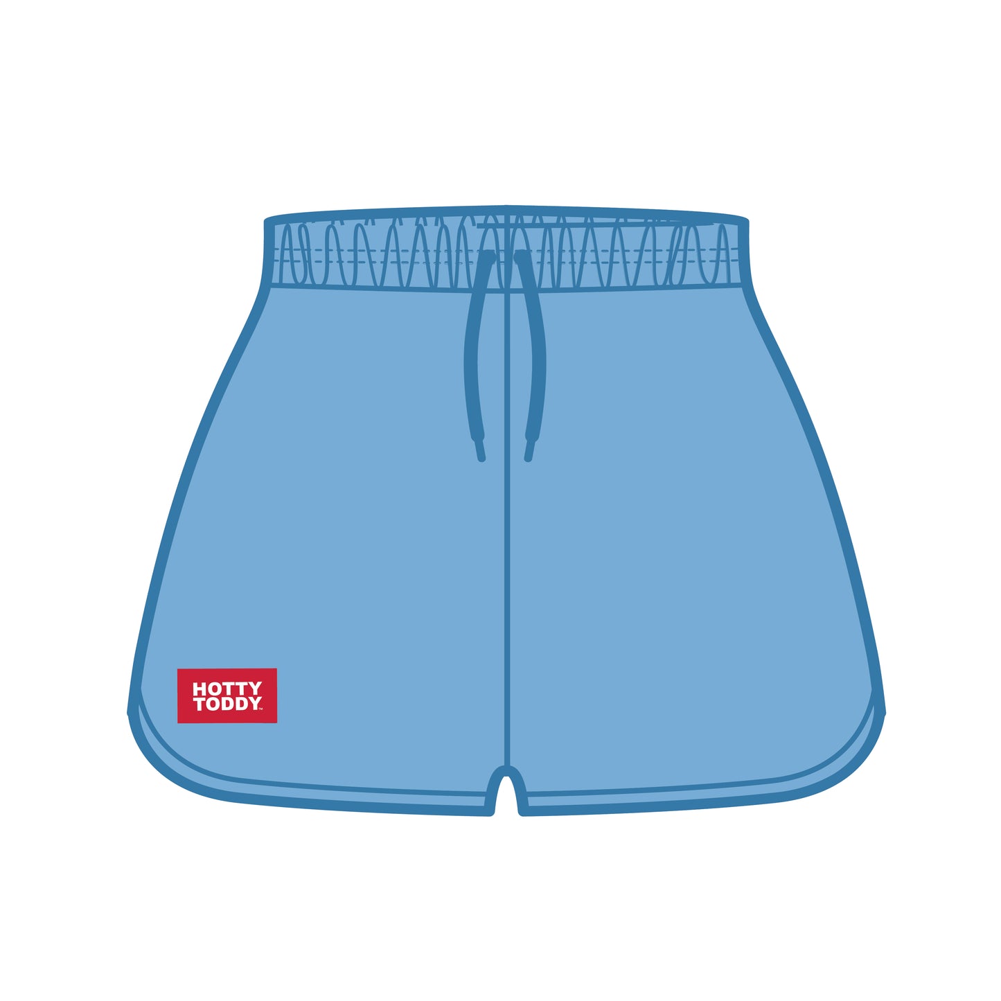 The Kristen Airy Lounge Shorts Hotty Toddy Woven Label | Light Blue