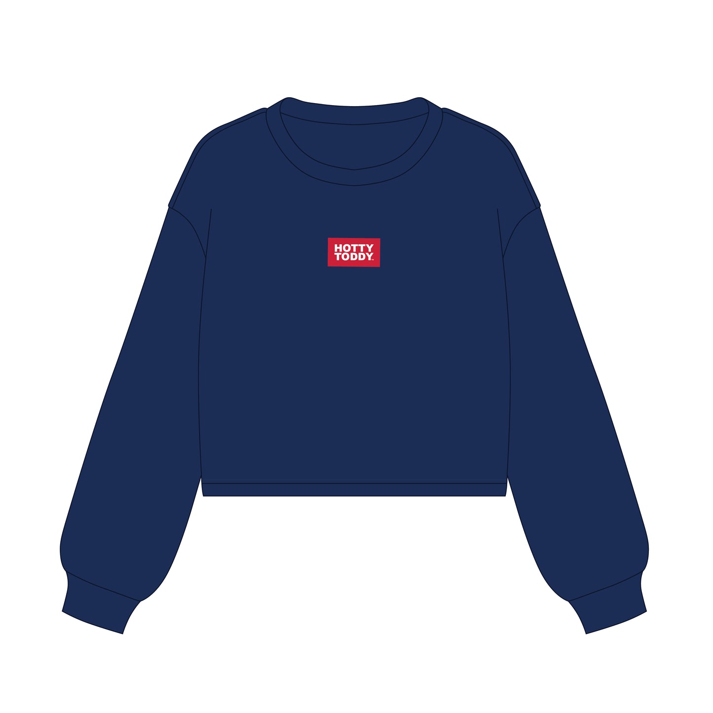 The Becca Boxy Crewneck Hotty Toddy Woven Label | Navy
