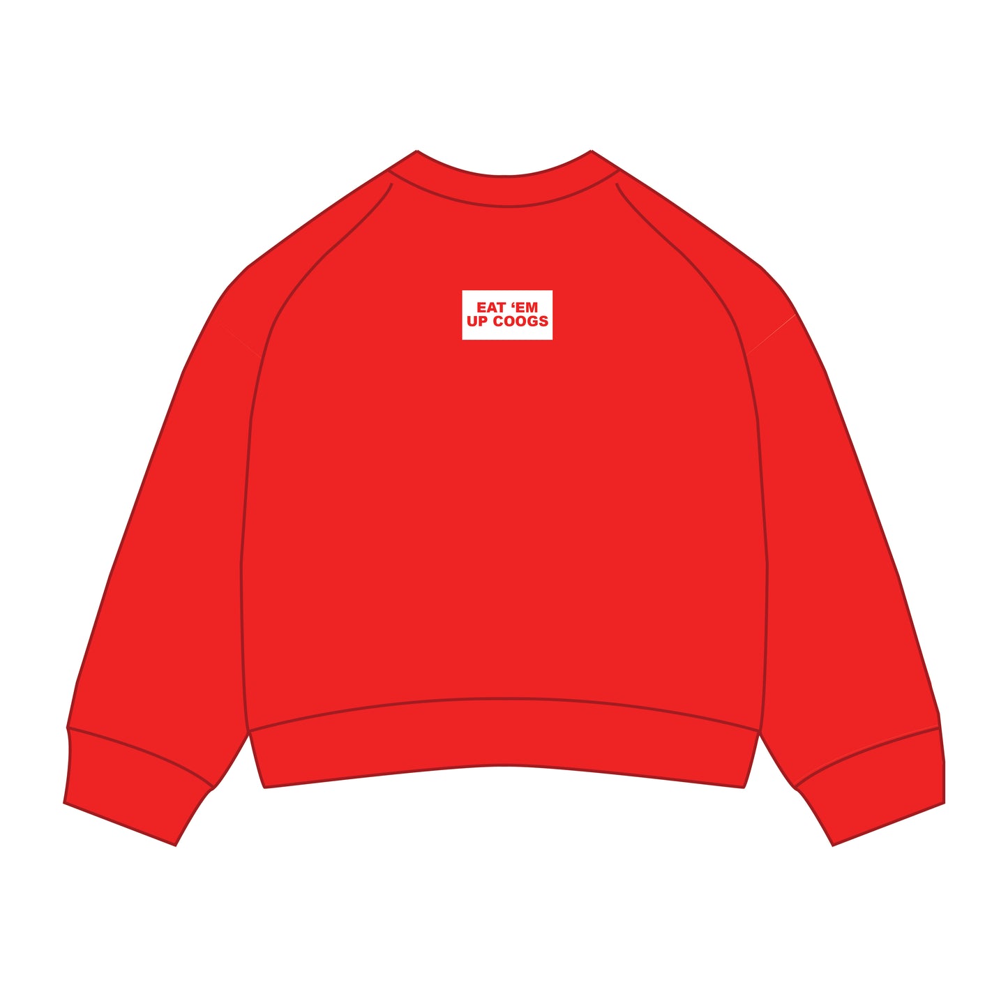 The Ava Airy Crewneck Houston Eat 'Em Up Coogs Woven Label | Youth Bright Red