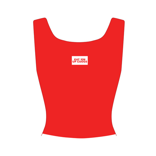The Alli Ribbed Tank Eat 'Em Up Coogs Woven Label | Bright Red