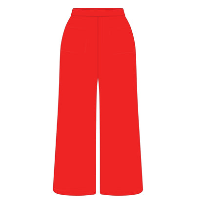 The Ava Airy Pants Eat 'Em Up Coogs Woven Label | Bright Red