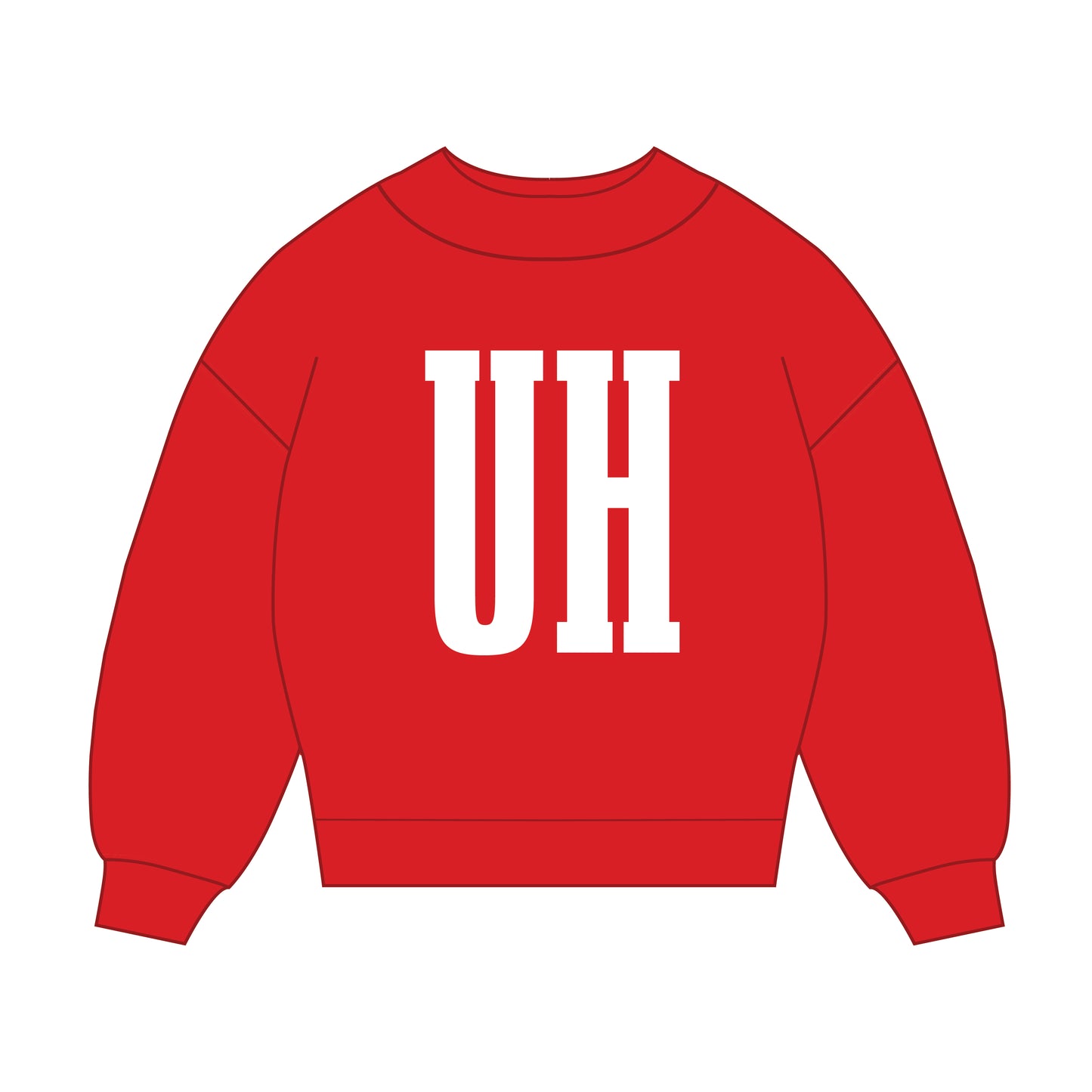 The Madi Varsity Mockneck Houston | Bright Red