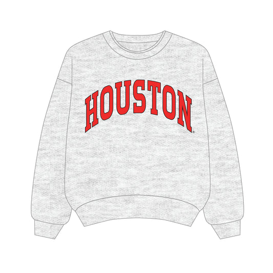 The Olivia Oversized Crewneck Houston | Youth Ash