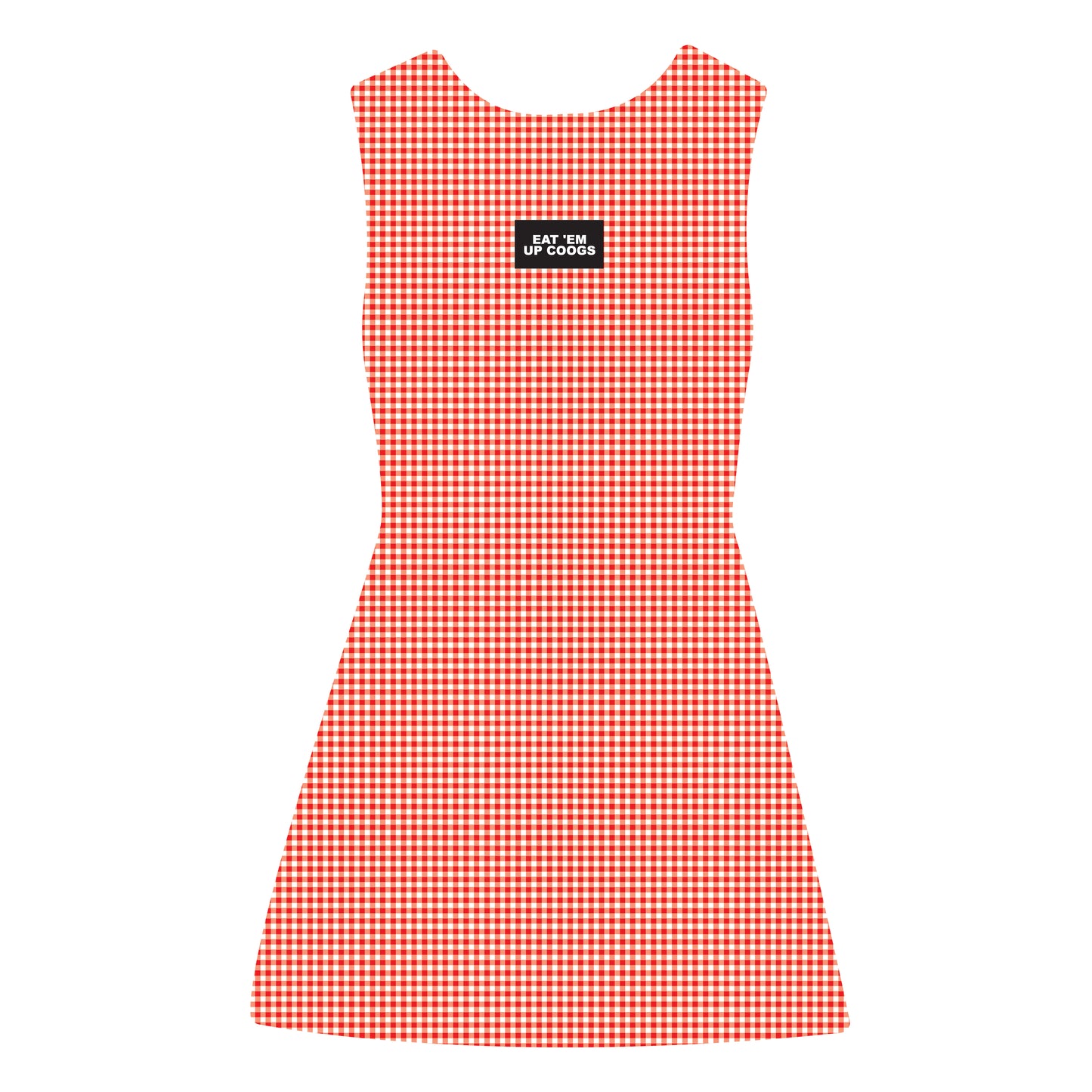 The Grace Gingham Dress Eat 'Em Up Coogs Woven Label | Bright Red