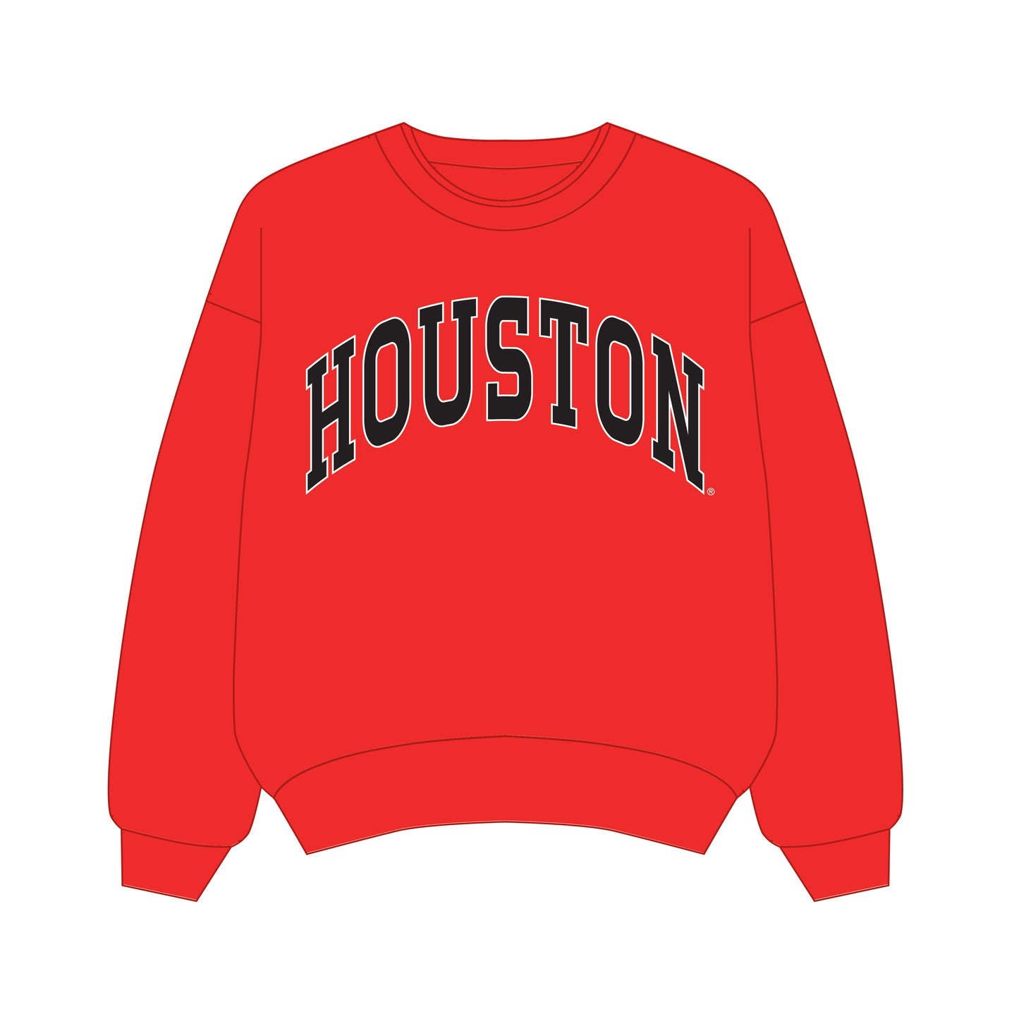 The Olivia Oversized Crewneck Houston | Bright Red
