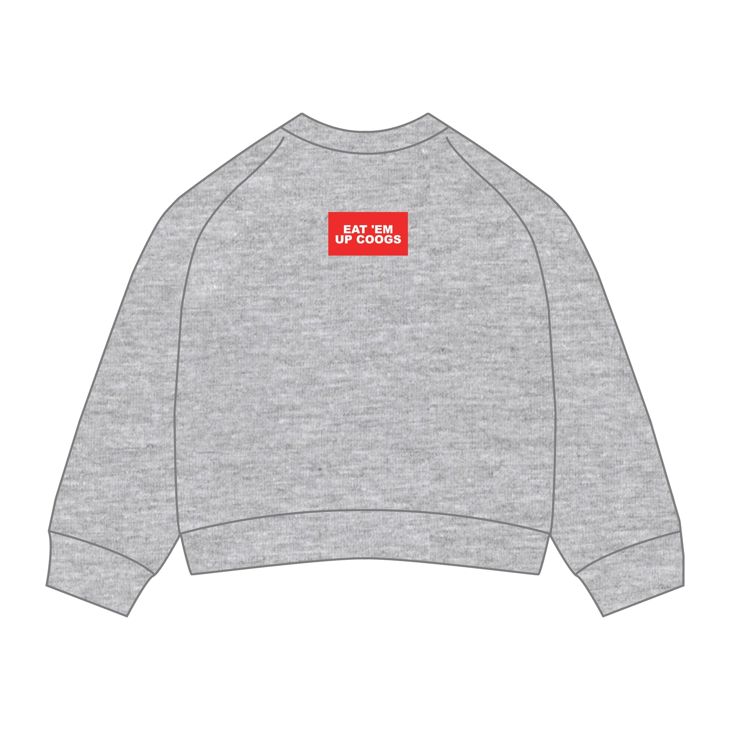 The Ava Airy Crewneck Eat 'Em Up Coogs Woven Label | Youth Heather Grey