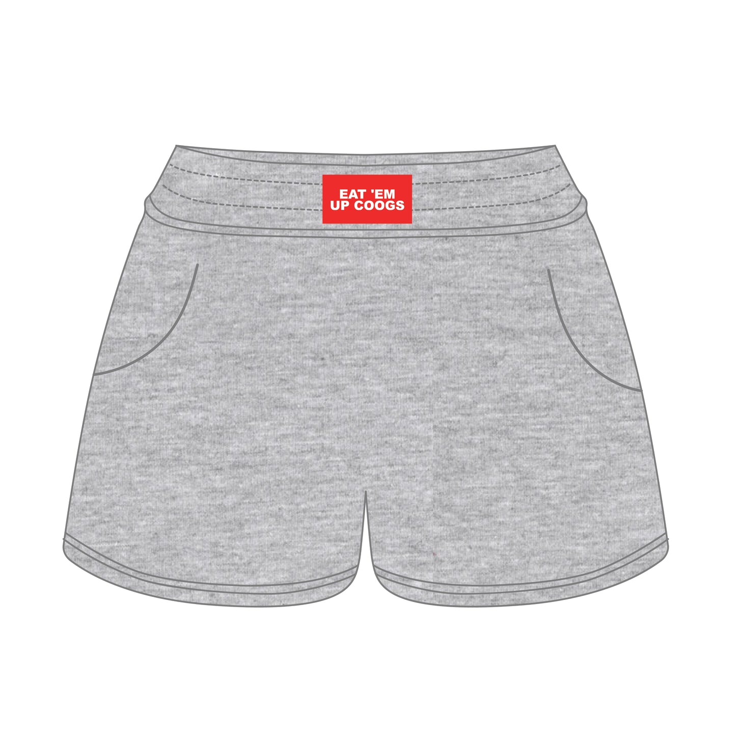 The Ava Airy Shorts Eat 'Em Up Coogs Woven Label | Youth Heather Grey