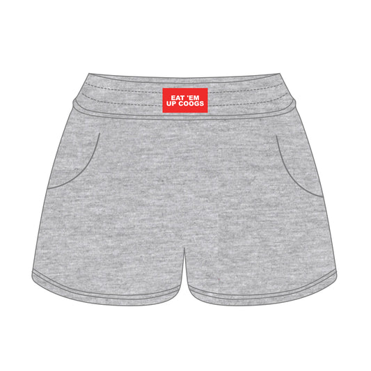 The Ava Airy Shorts Eat 'Em Up Coogs Woven Label | Youth Heather Grey
