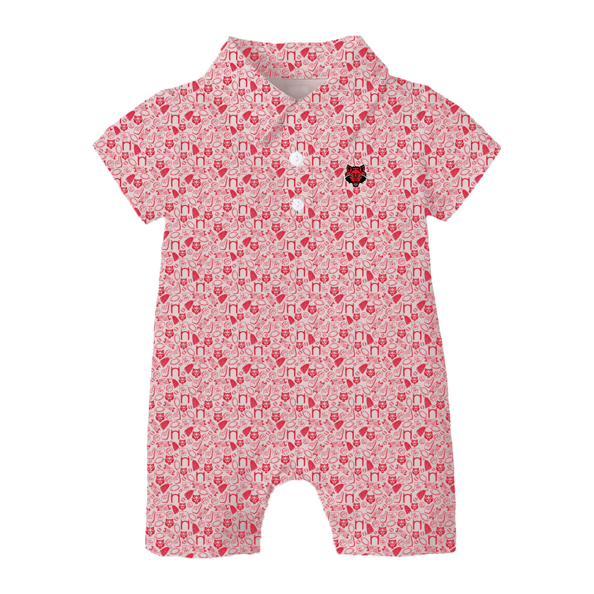 The James Romper Arkansas State | Baby Bright Red