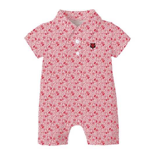 The James Romper Arkansas State | Baby Bright Red