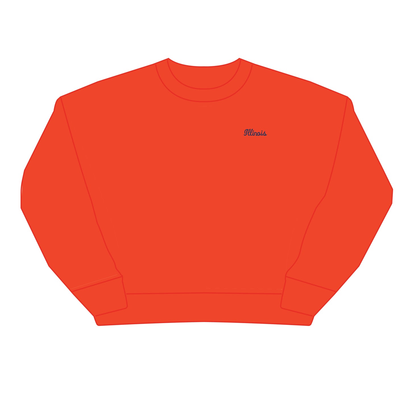 The Brooke Solid Crewneck Illinois | Youth Orange
