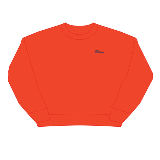 The Brooke Solid Crewneck Illinois | Orange