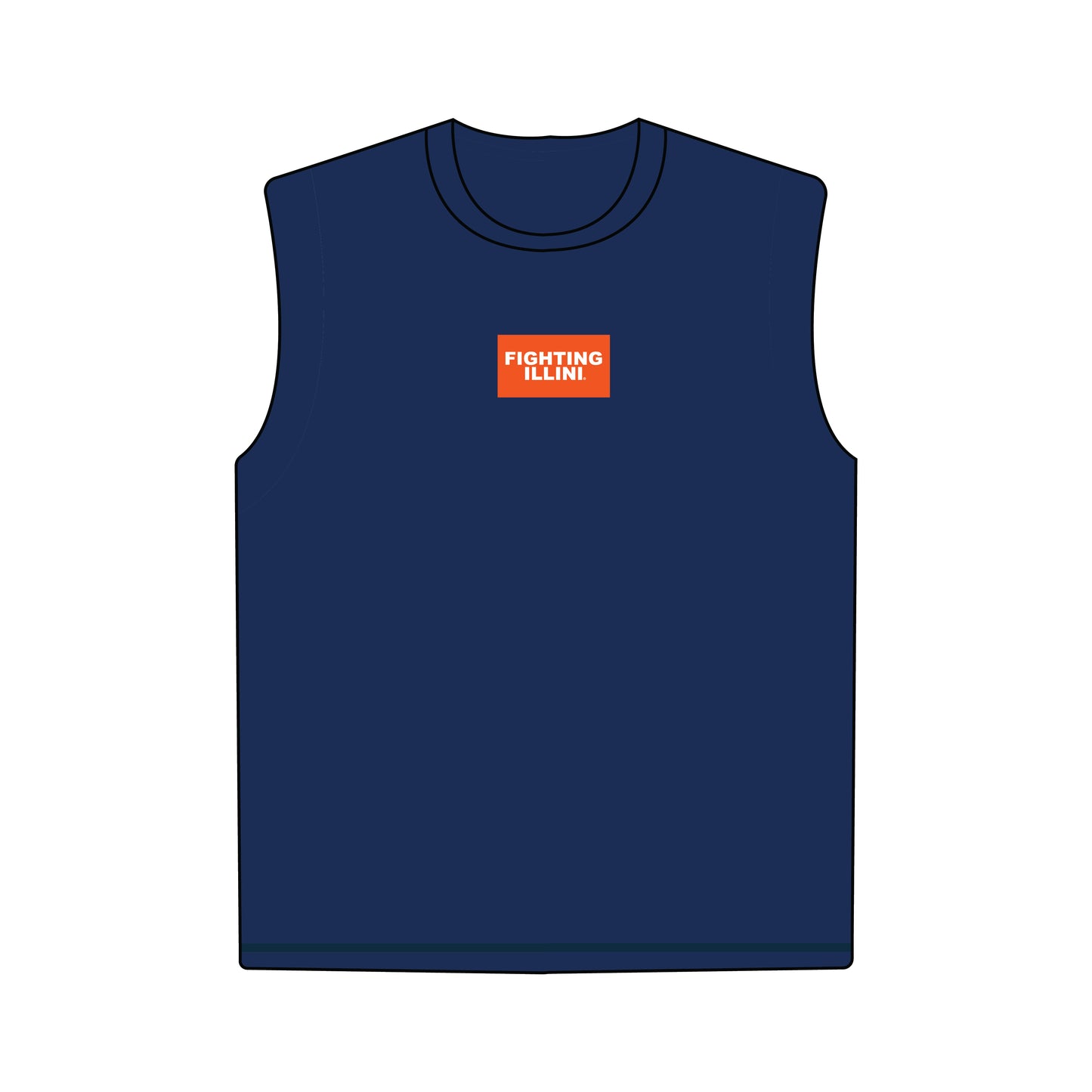 The Anna Active Tank Fighting Illini Woven Label | Navy