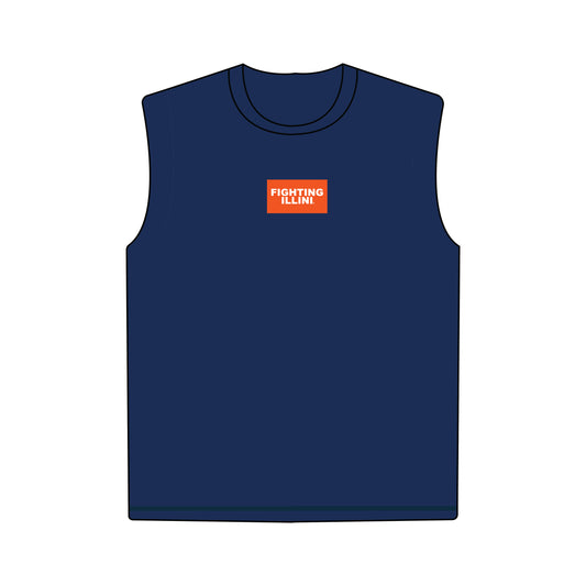 The Anna Active Tank Fighting Illini Woven Label | Navy