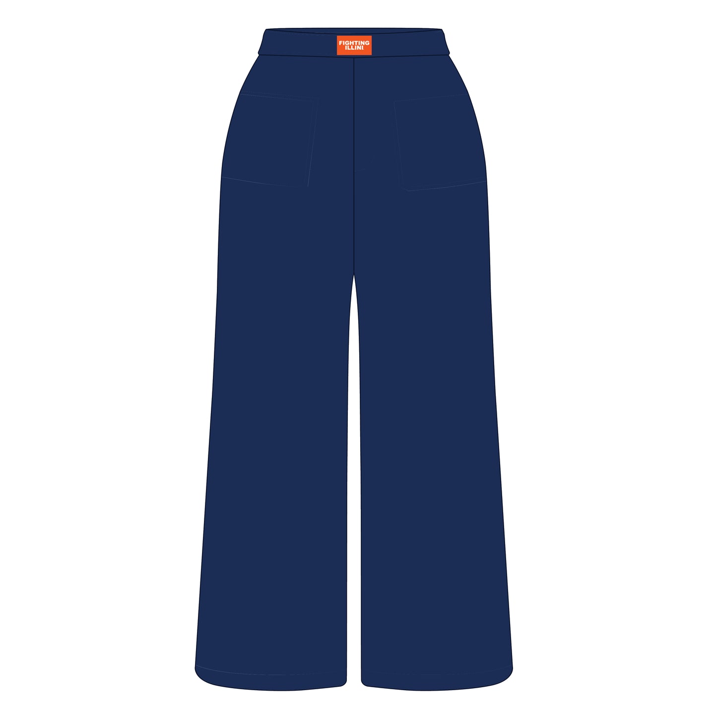 The Ava Airy Pants Fighting Illini Woven Label | Navy