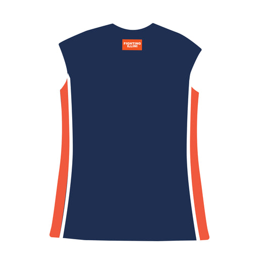 The Campbell Cap Sleeve Dress Fighting Illini Woven Label | Navy