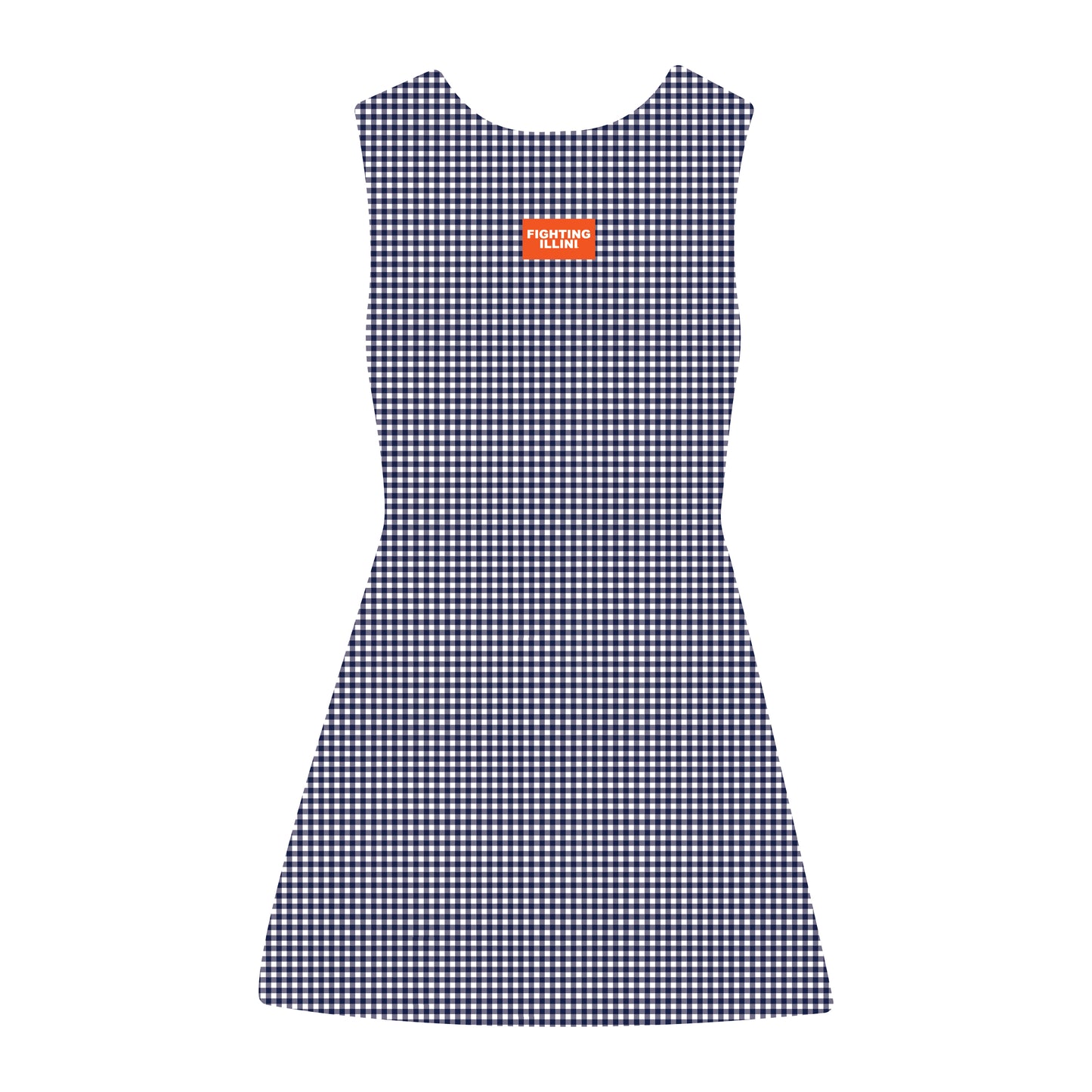 The Grace Gingham Dress Fighting Illini Woven Label | Navy