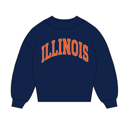 The Madi Classic Mockneck Illinois Applique | Navy