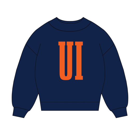The Madi Varsity Mockneck Illinois | Navy