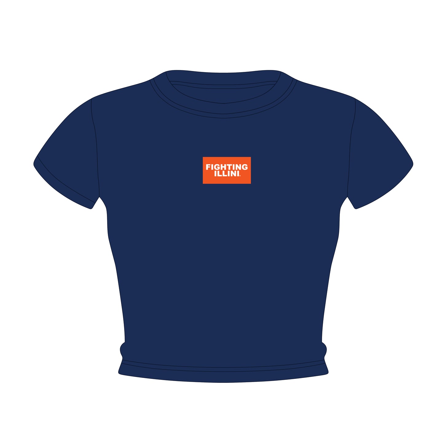 The Raegan Ribbed Baby Tee Fighting Illini Woven Label | Youth Navy