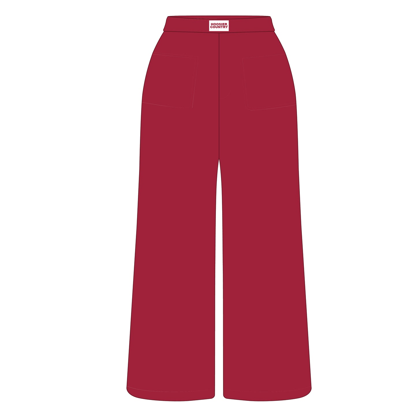 The Ava Airy Pants Hoosiers Country Woven Label | Crimson