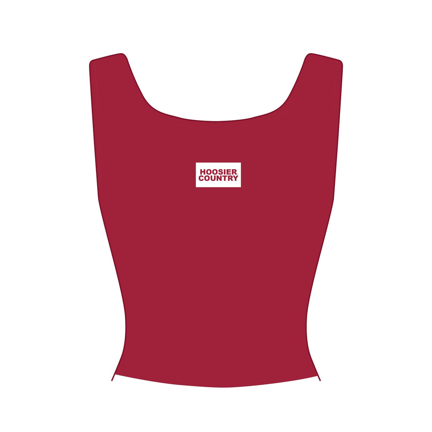 The Alli Ribbed Tank Hoosier Country Woven Label | Crimson