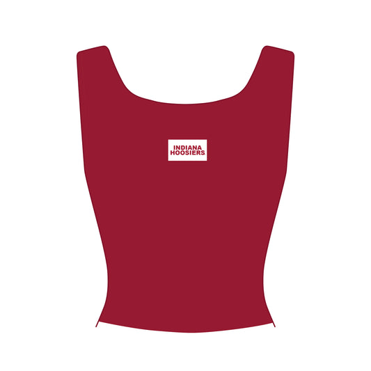 The Alli Ribbed Tank Indiana Hoosiers Woven Label | Deep Red