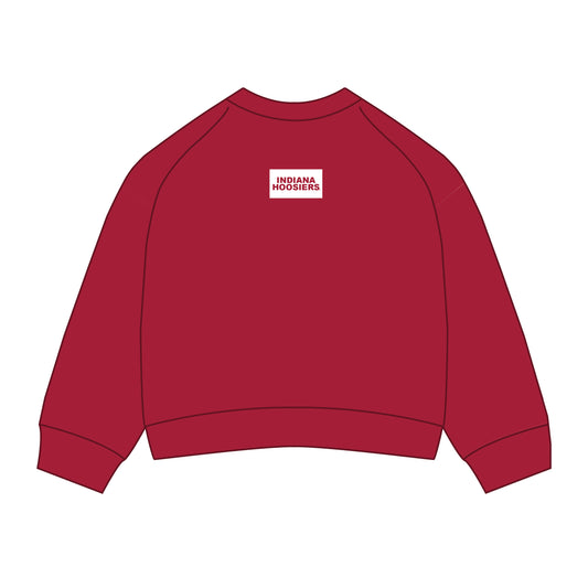 The Ava Airy Crewneck Indiana Hoosiers Woven Label | Deep Red