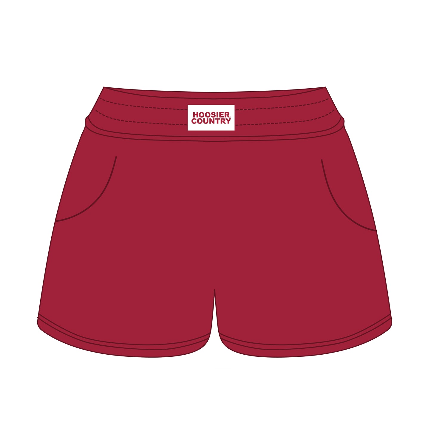 The Ava Airy Shorts Hoosiers Country Woven Label | Crimson