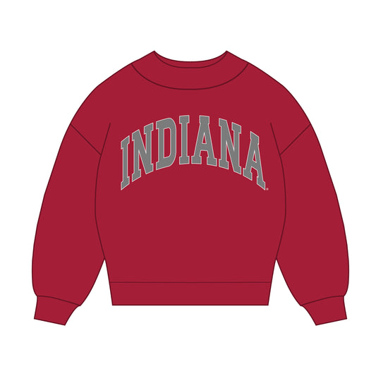 The Madi Classic Mockneck Indiana Applique | Deep Red