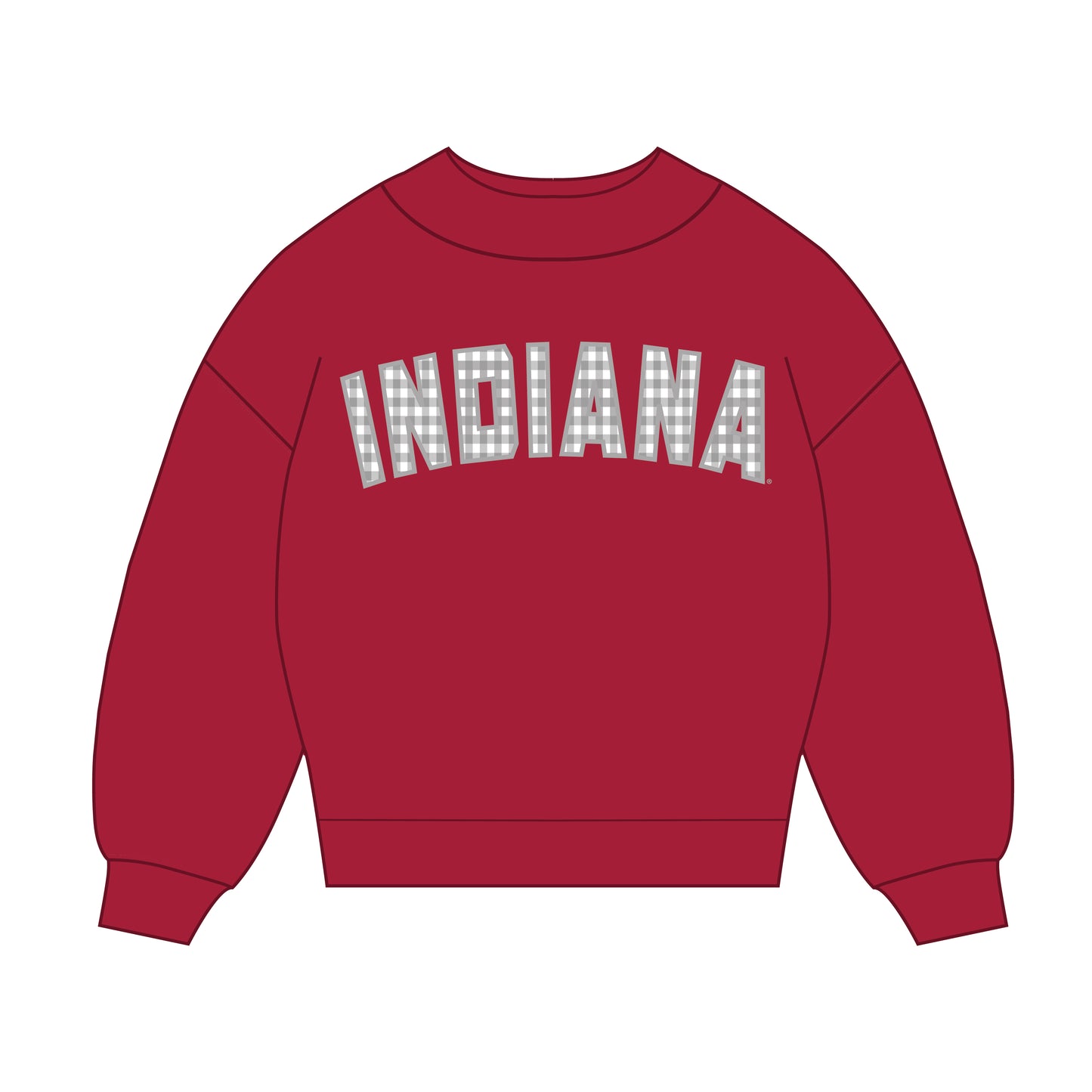 The Mallory Gingham Mockneck Indiana | Crimson