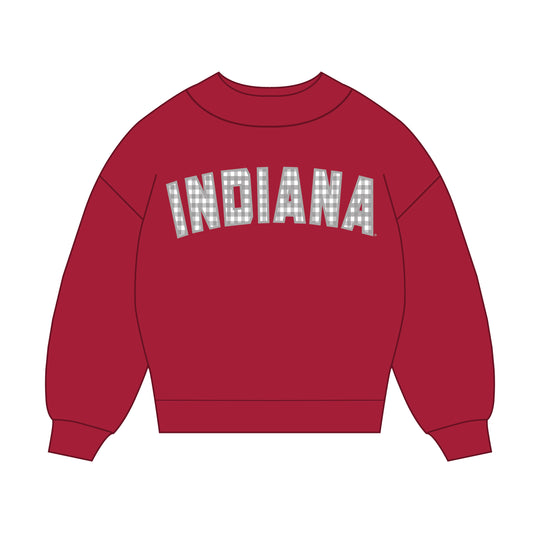 The Mallory Gingham Mockneck Indiana | Crimson