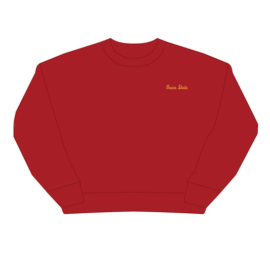 The Brooke Solid Crewneck Iowa State | Crimson