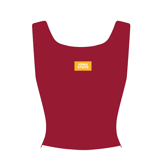 The Alli Airy Tank Iowa State Woven Label  | Deep Red