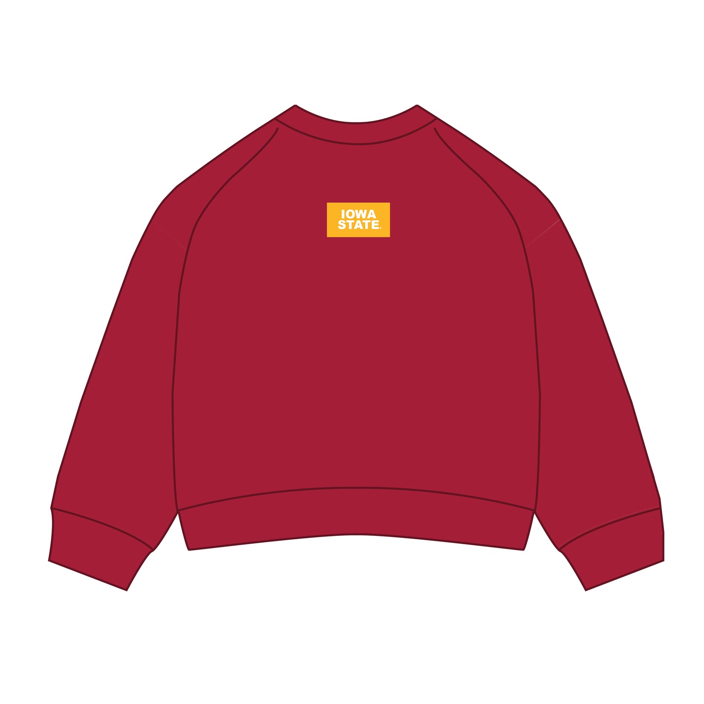 The Ava Airy Crewneck Iowa State Woven Label | Deep Red