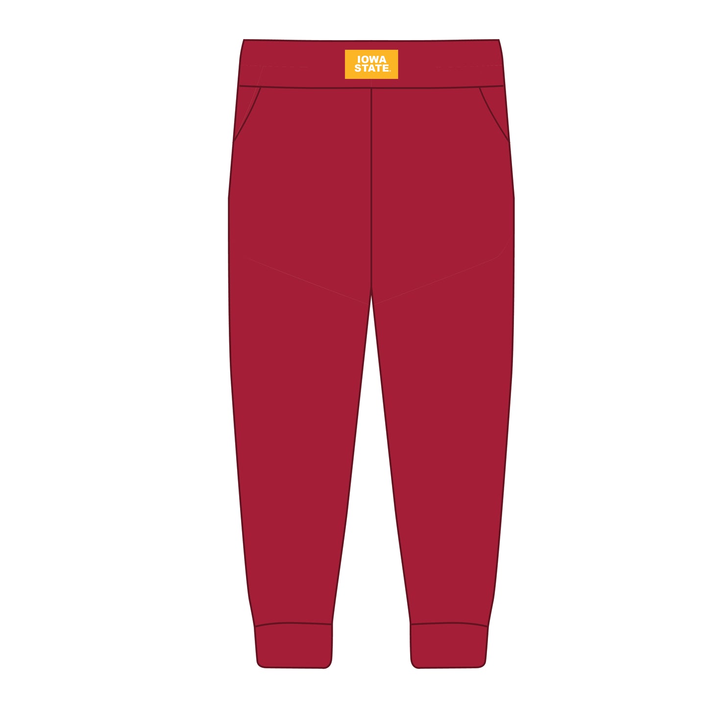 The Becca Joggers Iowa State Woven Label | Deep Red