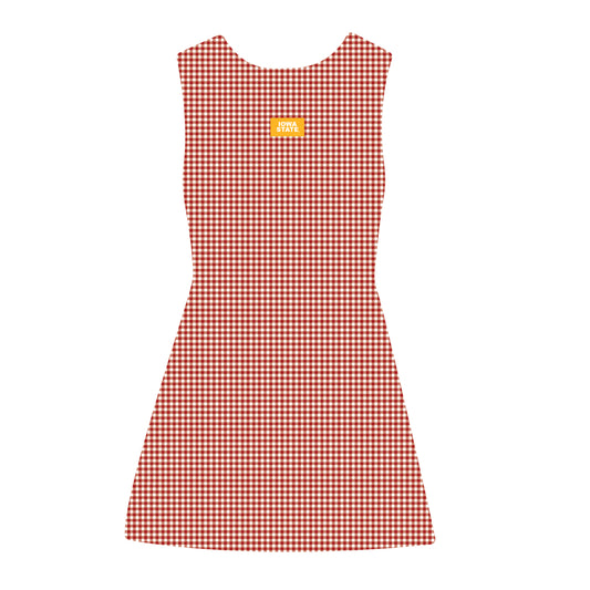 The Grace Gingham Dress Iowa State Woven Label | Crimson