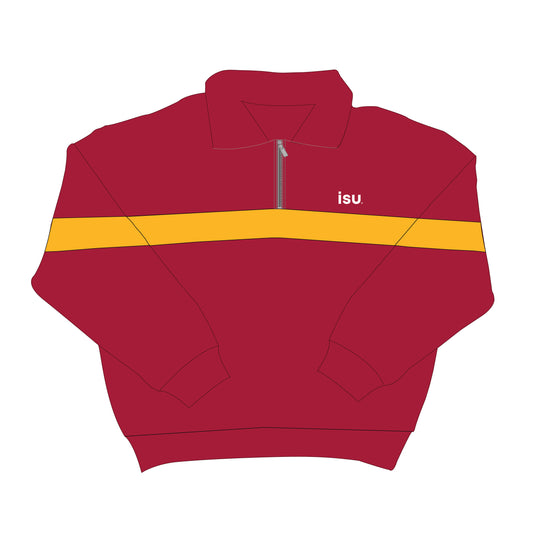 The Heather Half Zip Iowa State | Deep Red