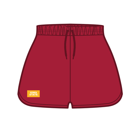 The Kristen Airy Lounge Shorts Iowa State Woven Label | Deep Red