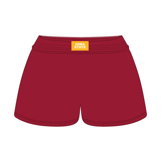 The Liz Nylon Shorts Iowa State Woven Label | Deep Red