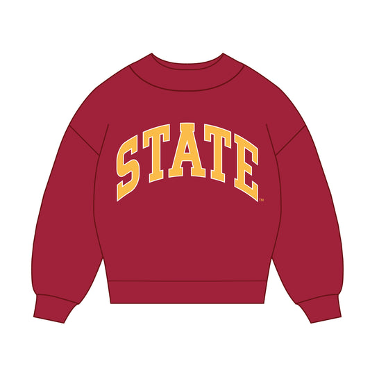 The Madi Classic Mockneck Iowa State Applique | Crimson