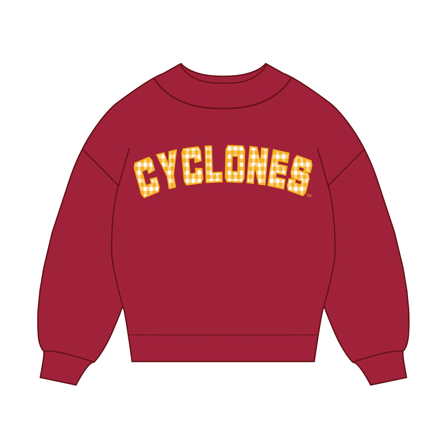 The Mallory Gingham Mockneck Iowa State | Crimson