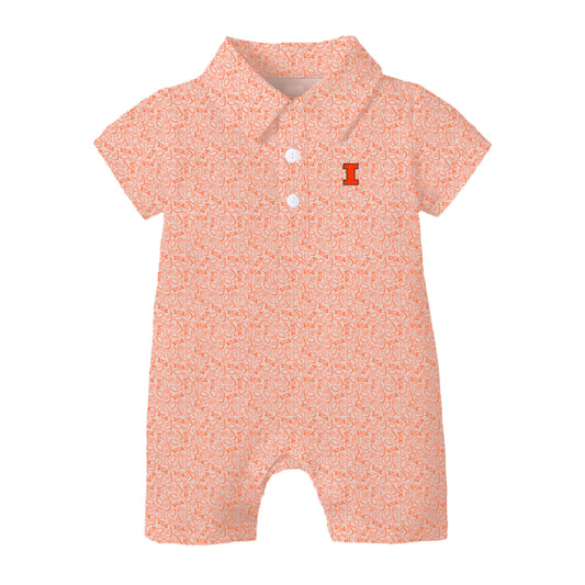 The James Romper Illinois | Baby Orange