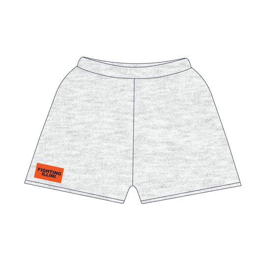 The Becca Shorts Fighting Illini Woven Label | Ash