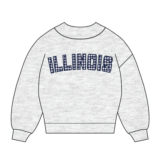 The Mallory Gingham Mockneck Illinois | Youth Ash