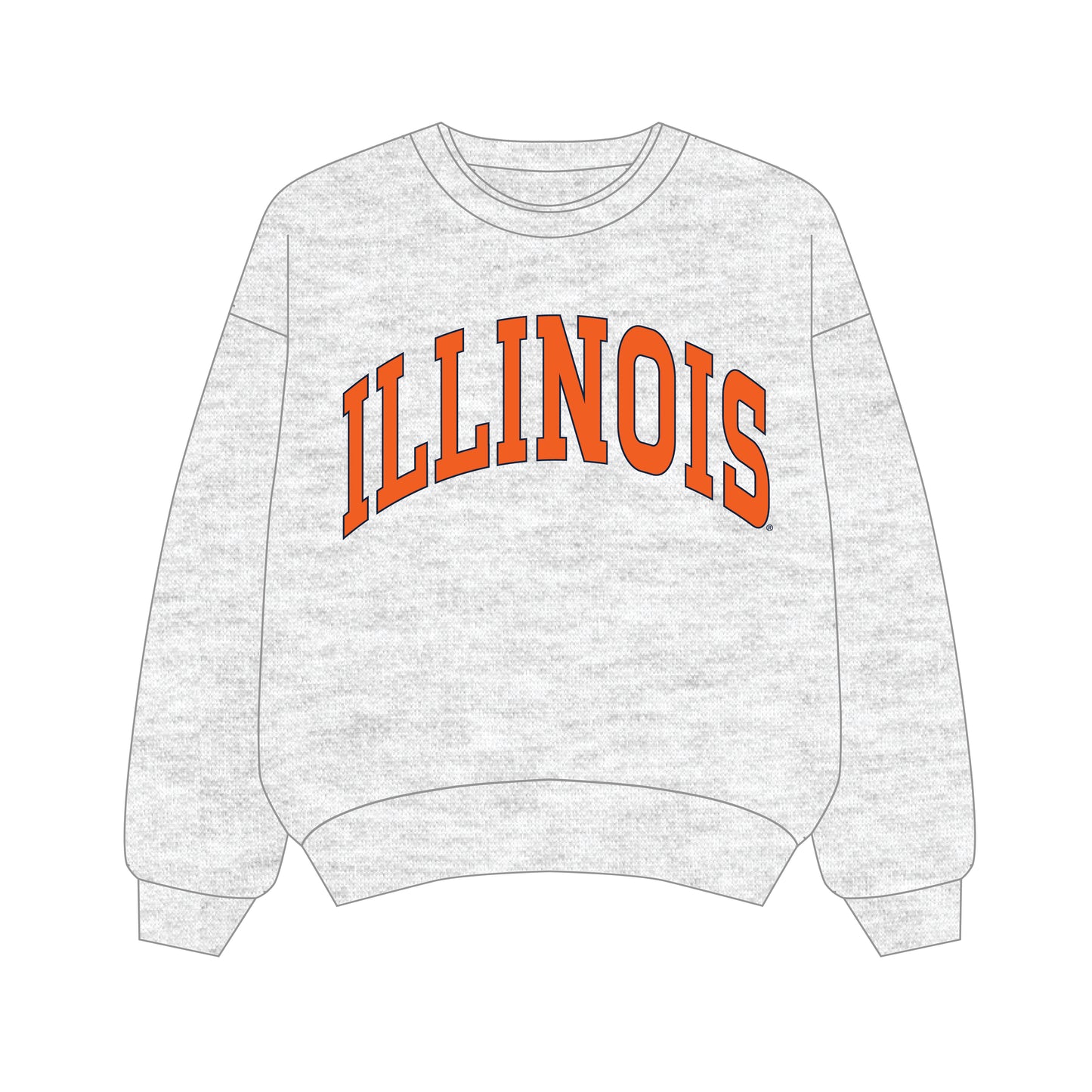 The Olivia Oversized Crewneck Illinois | Ash