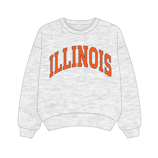 The Olivia Oversized Crewneck Illinois | Youth Ash