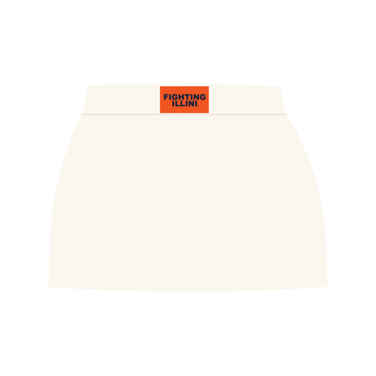 The Hayden High Waisted Skort Fighting Illini Woven Label | Bone