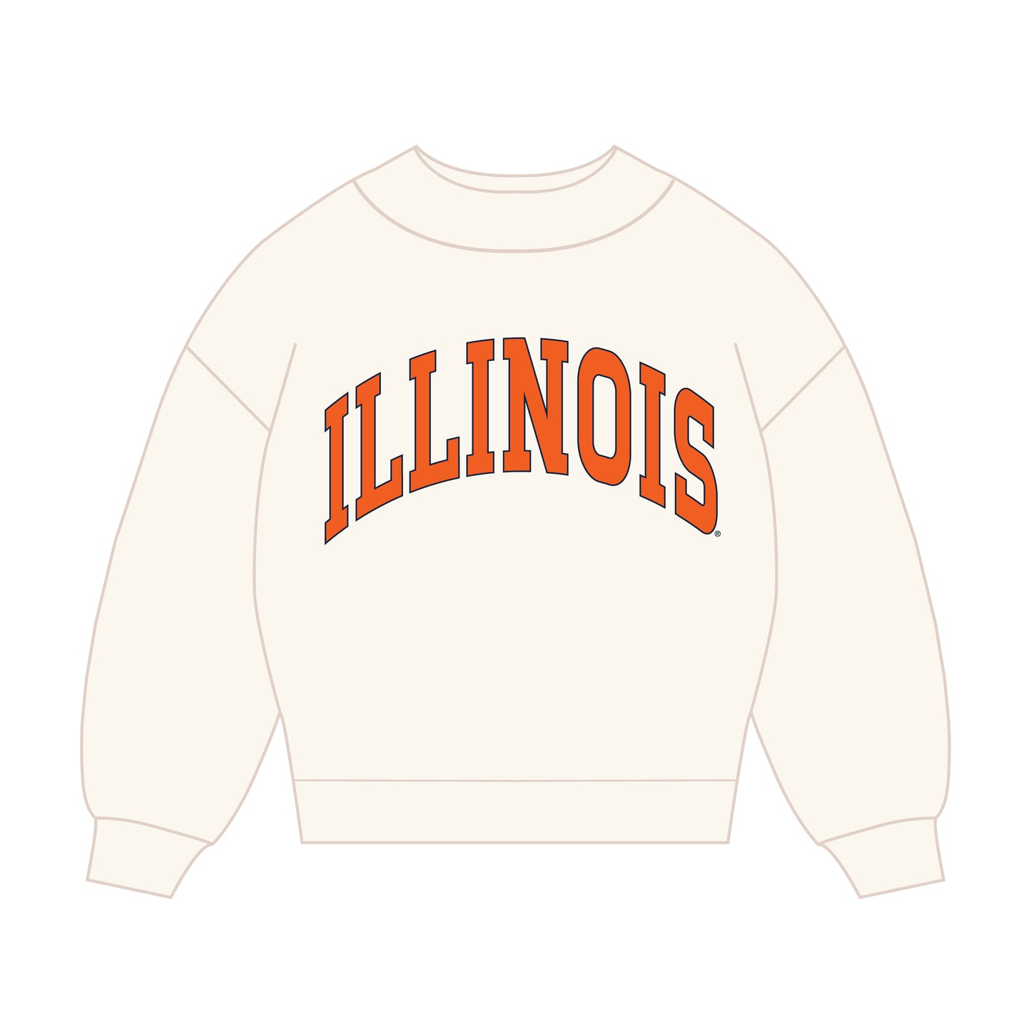 The Madi Classic Mockneck Illinois Applique | Youth Bone